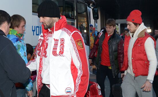 Прилет мужской сборной России по хоккею в Сочи
