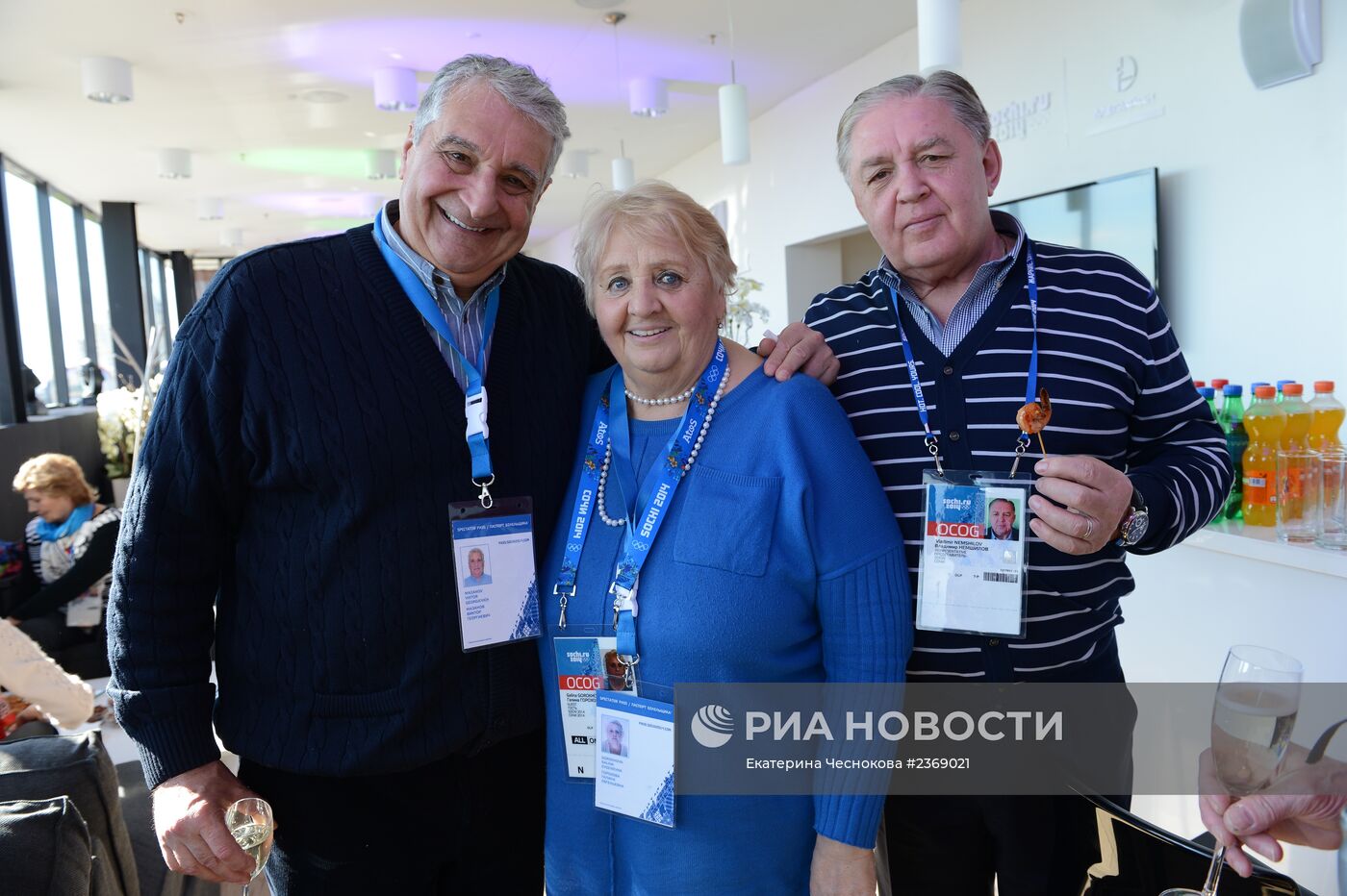 Чествование ветеранов олимпийцев в павильоне "Мегафон" на Олимпиаде в Сочи