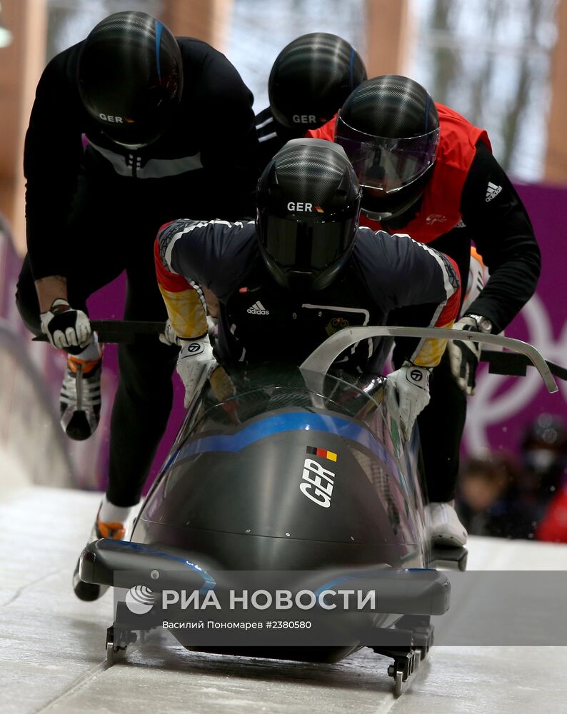 Олимпиада 2014. Бобслей. Мужчины. Четверки. Тренировки