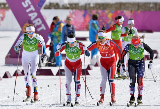 Олимпиада 2014. Лыжные гонки. Женщины. Командный спринт