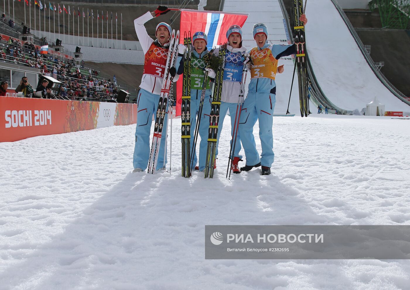 Олимпиада 2014. Лыжное двоеборье. Командные соревнования