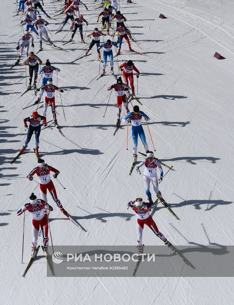 Олимпиада 2014. Лыжные гонки. Женщины. Масс-старт