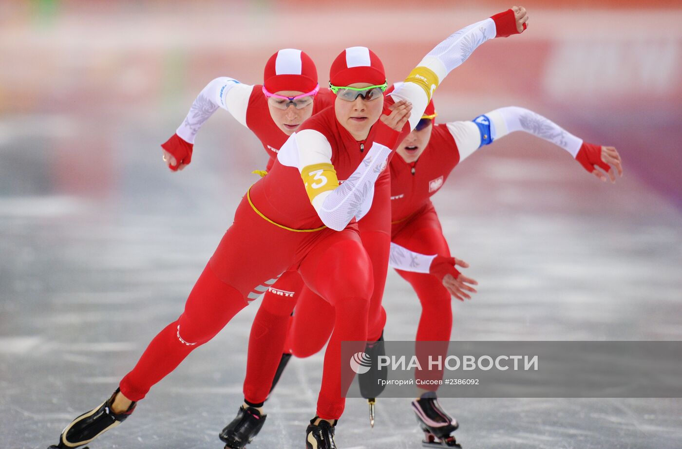 Олимпиада 2014. Конькобежный спорт. Женщины. Командная гонка преследования. Финальные забеги