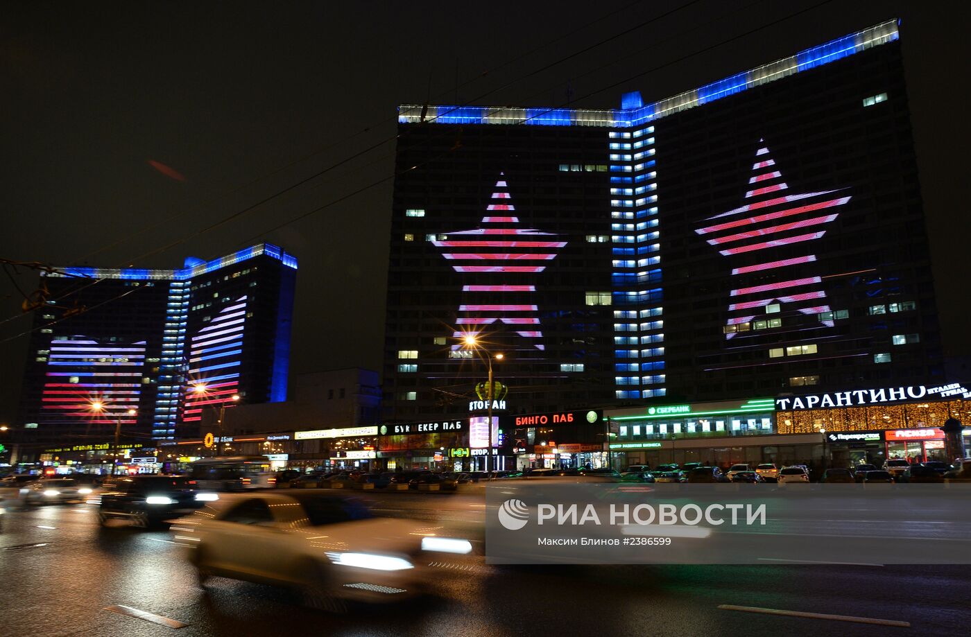 Праздничная подсветка домов в центре москвы