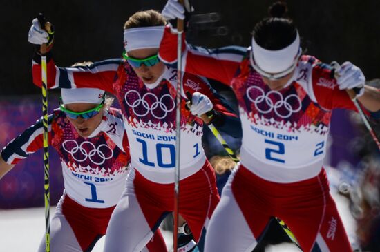 Олимпиада 2014. Лыжные гонки. Женщины. Масс-старт