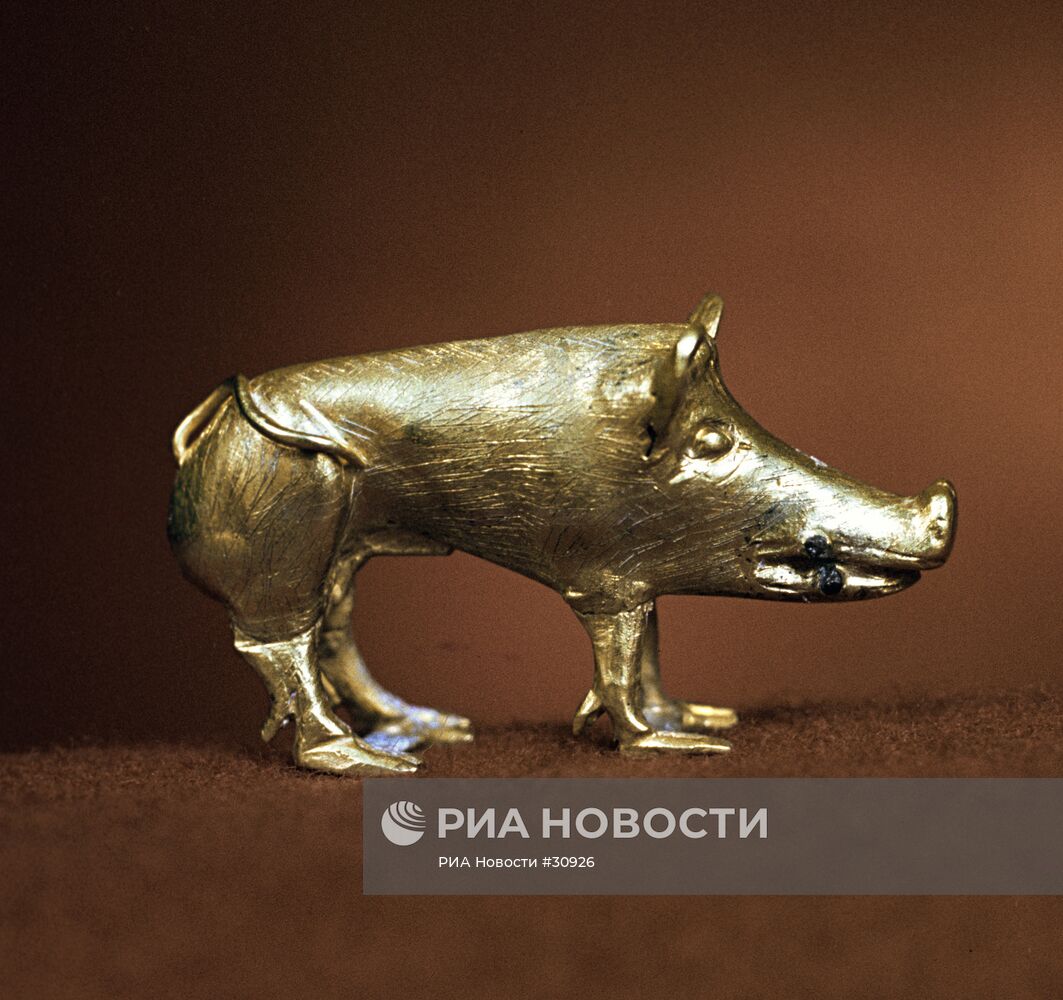 ФИГУРКА ДИКИЙ КАБАН ЗОЛОТО РАСКОПКИ