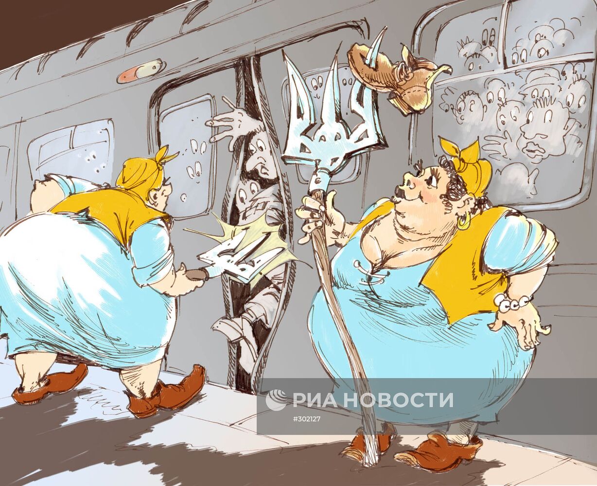 В киевском метро пассажиров вежливо "трамбуют"
