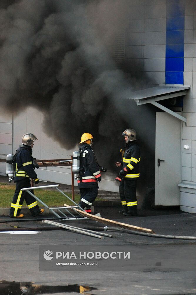 Пожар на Чагинской электроподстанции на юго-востоке Москвы