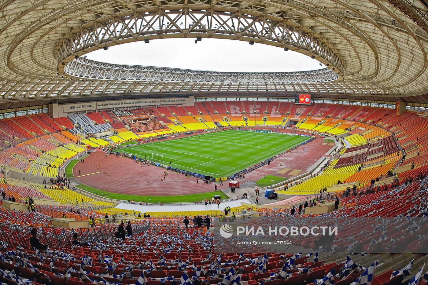 Футбольное поле стадиона "Лужники"