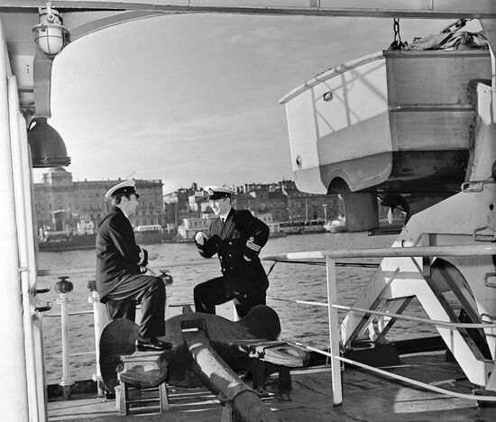 На палубе атомохода "Ленин"