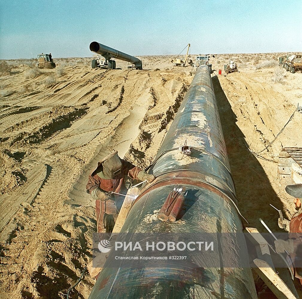 Строительство газопровода в Туркмении
