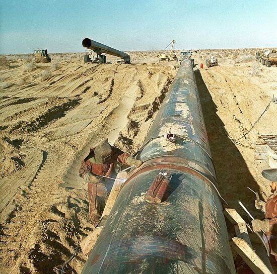Строительство газопровода в Туркмении