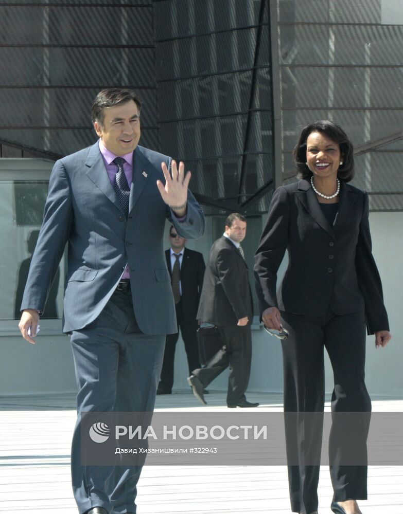 Госсекретарь США К.Райс и президент Грузии М. Саакашвили