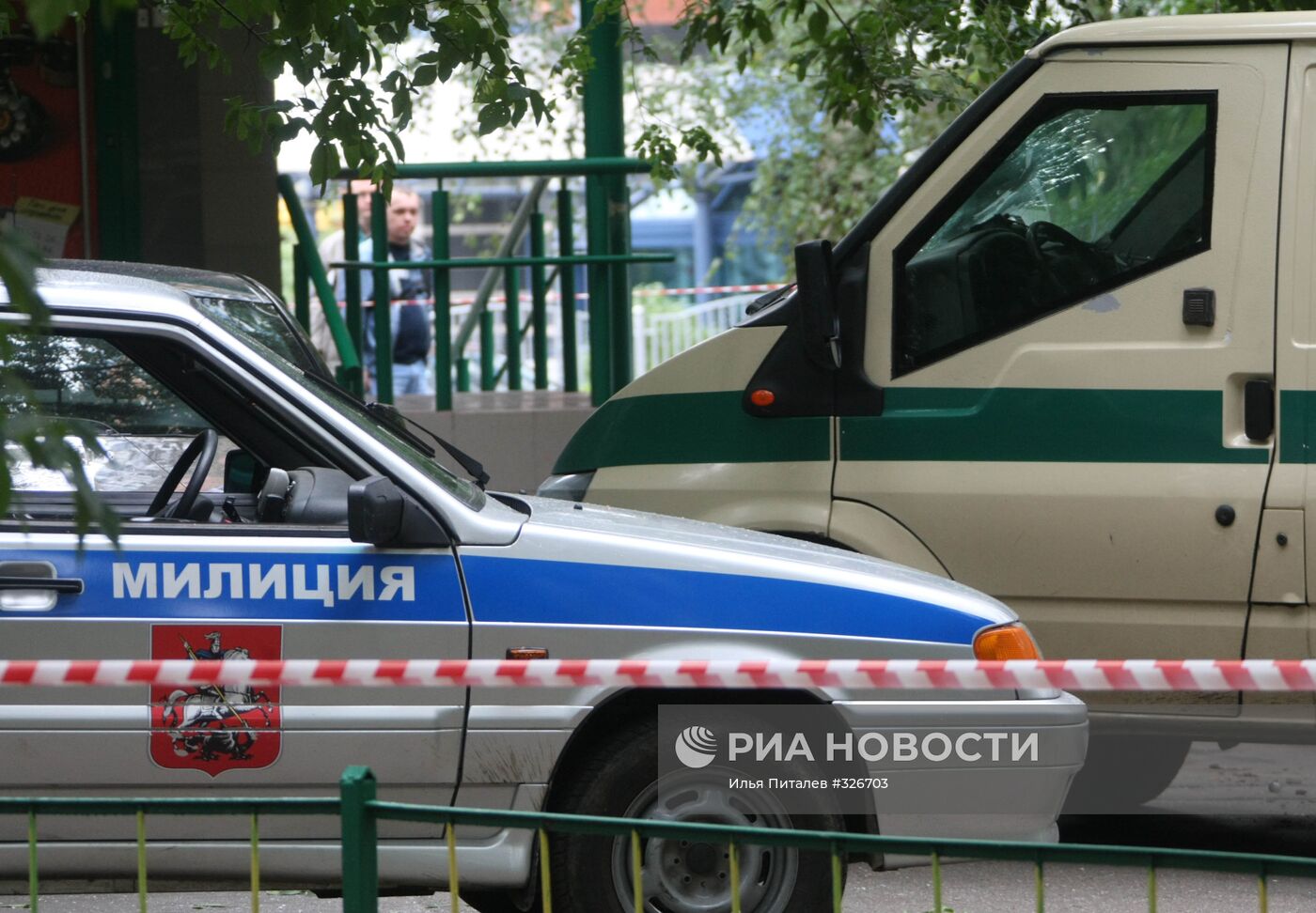 На месте вооруженного нападения на инкассаторов в Москве
