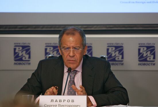 Пресс-конференция С. Лаврова в "РИА Новости"