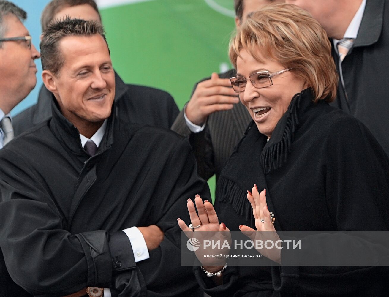 М. Шумахер и В. Матвиенко на соревнованиях по картингу