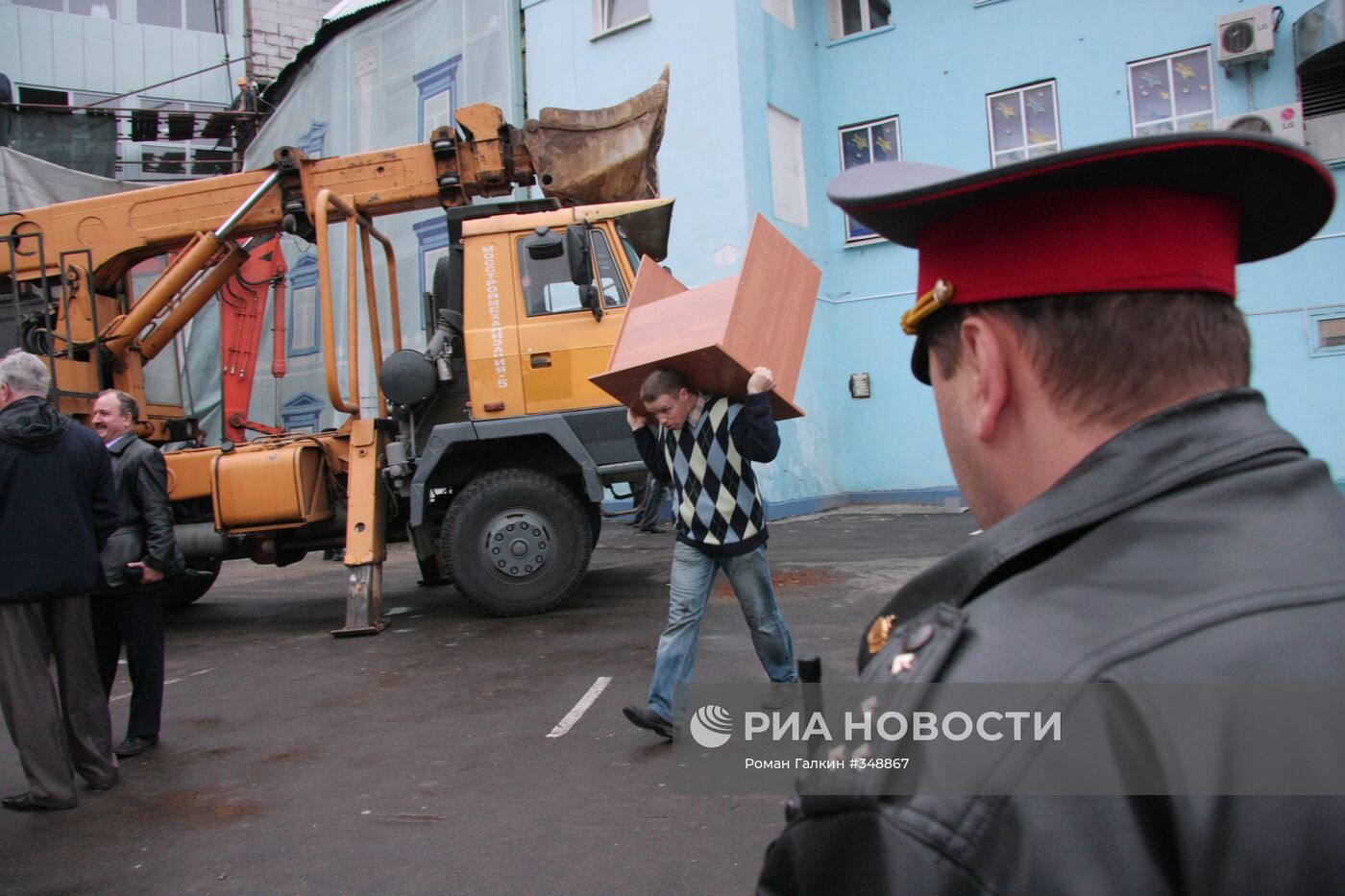 Подготовка к сносу пристройки к усадьбе на Таганской площади