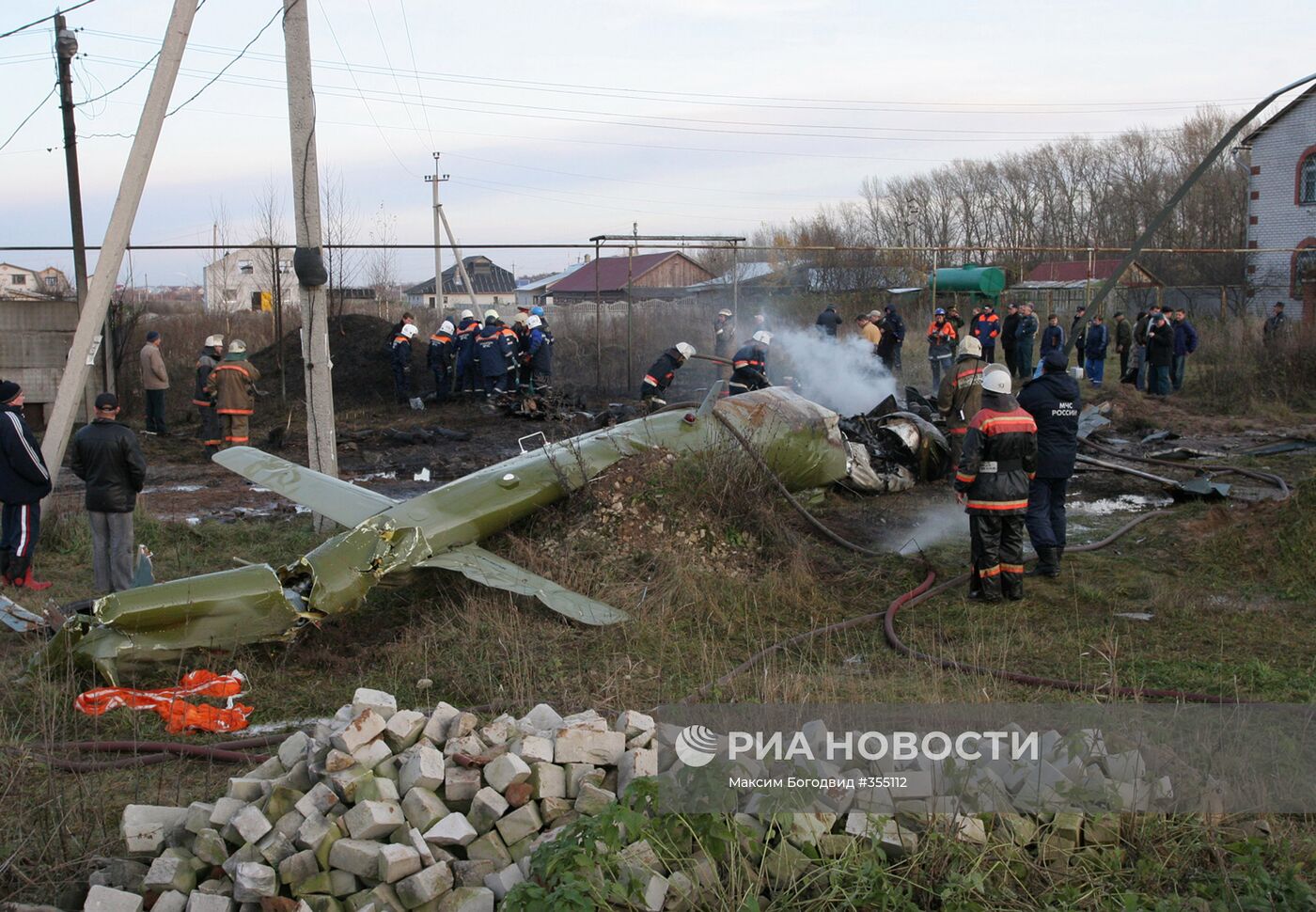 На месте падения вертолета Ми-17 под Казанью
