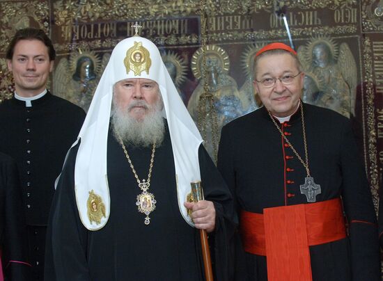 Встреча патриариарха Алексия II и кардинала Андре Вен-Труа