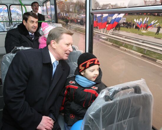 Сергей Иванов на открытии мостового перехода через Оку в Калуге