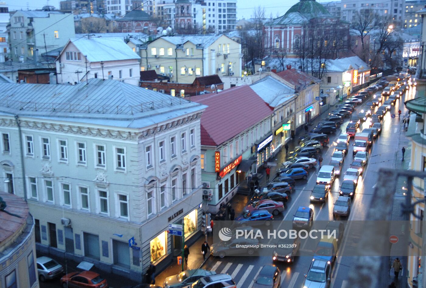 Автомобильные пробки в центре столицы