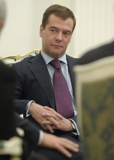 Президент РФ Д.Медведев и президент Сербии Б.Тадич