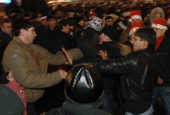 Встреча нового 2009 года в центре Москвы