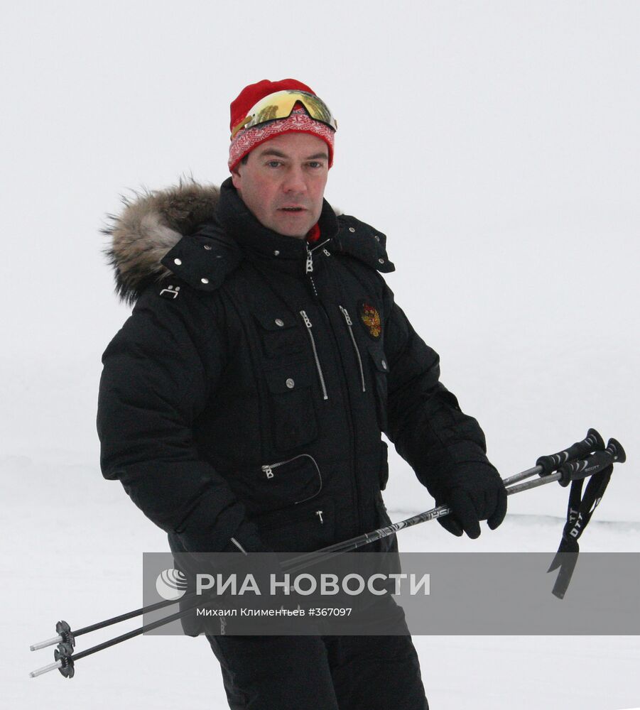 Президент РФ на горнолыжной базе под Сочи