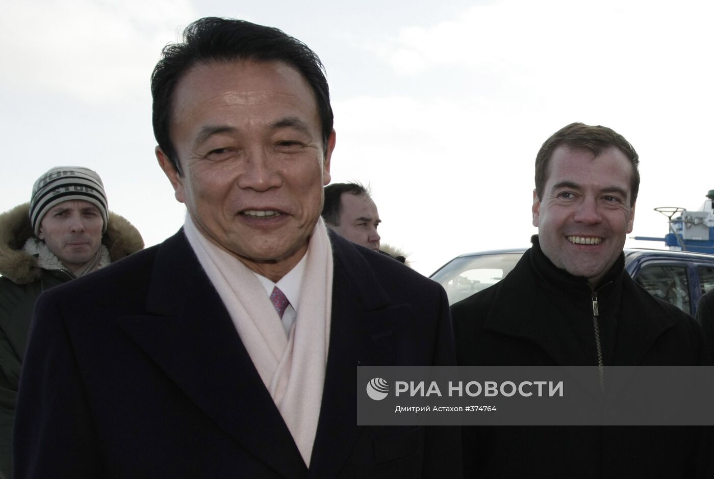 Д.Медведев и Т.Асо на Сахалине