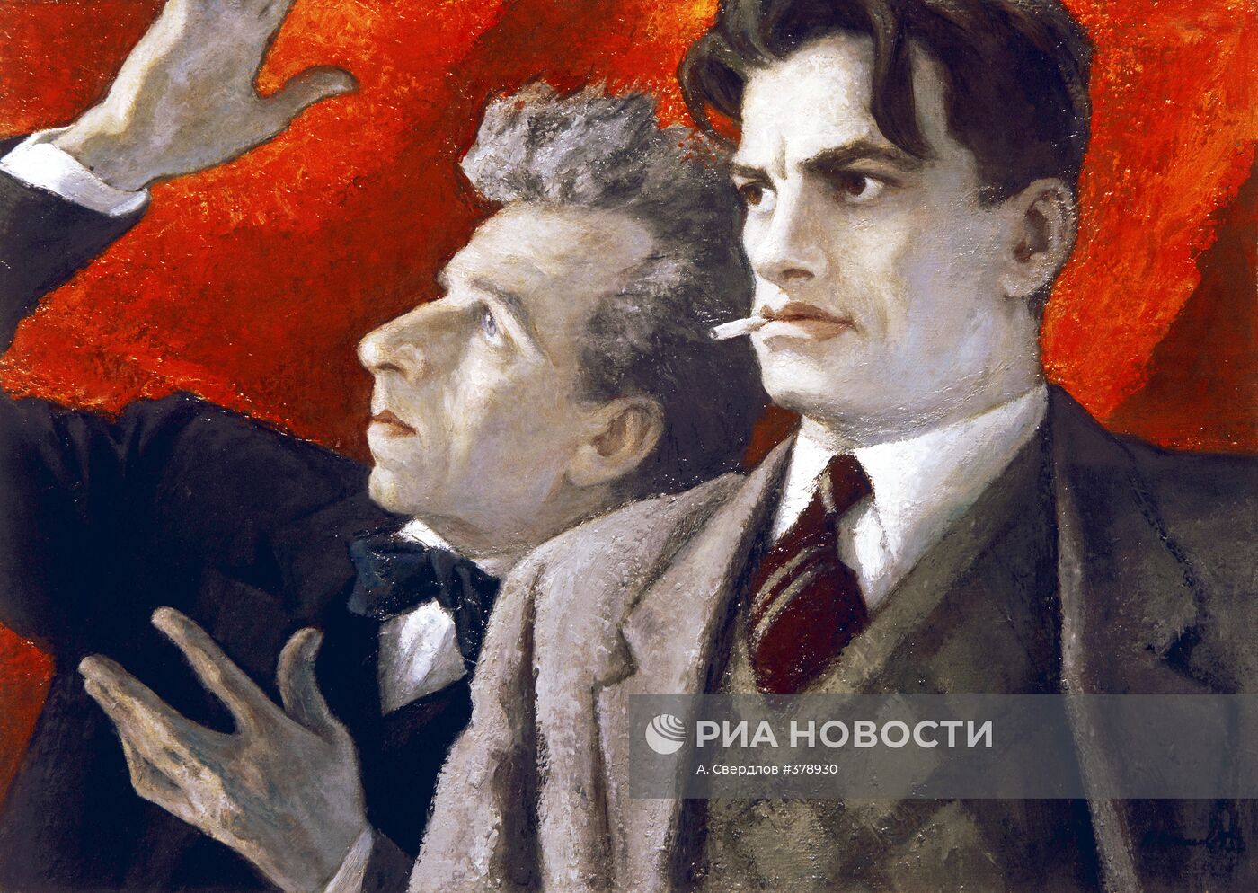 Картина Н.Соколова "В.Маяковский и В.Мейерхольд"