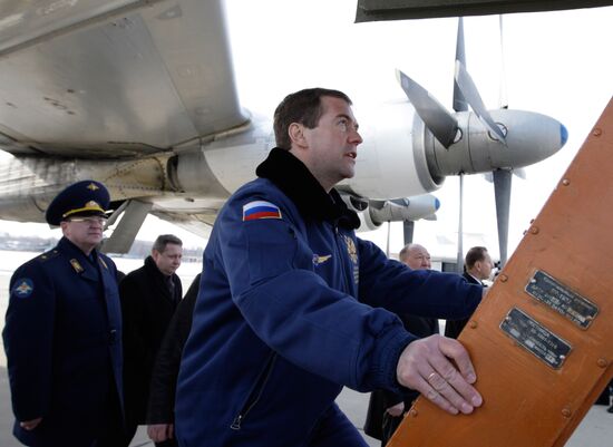 Президент РФ Д. Медведев посетил авиабазу ВВС России Кубинка