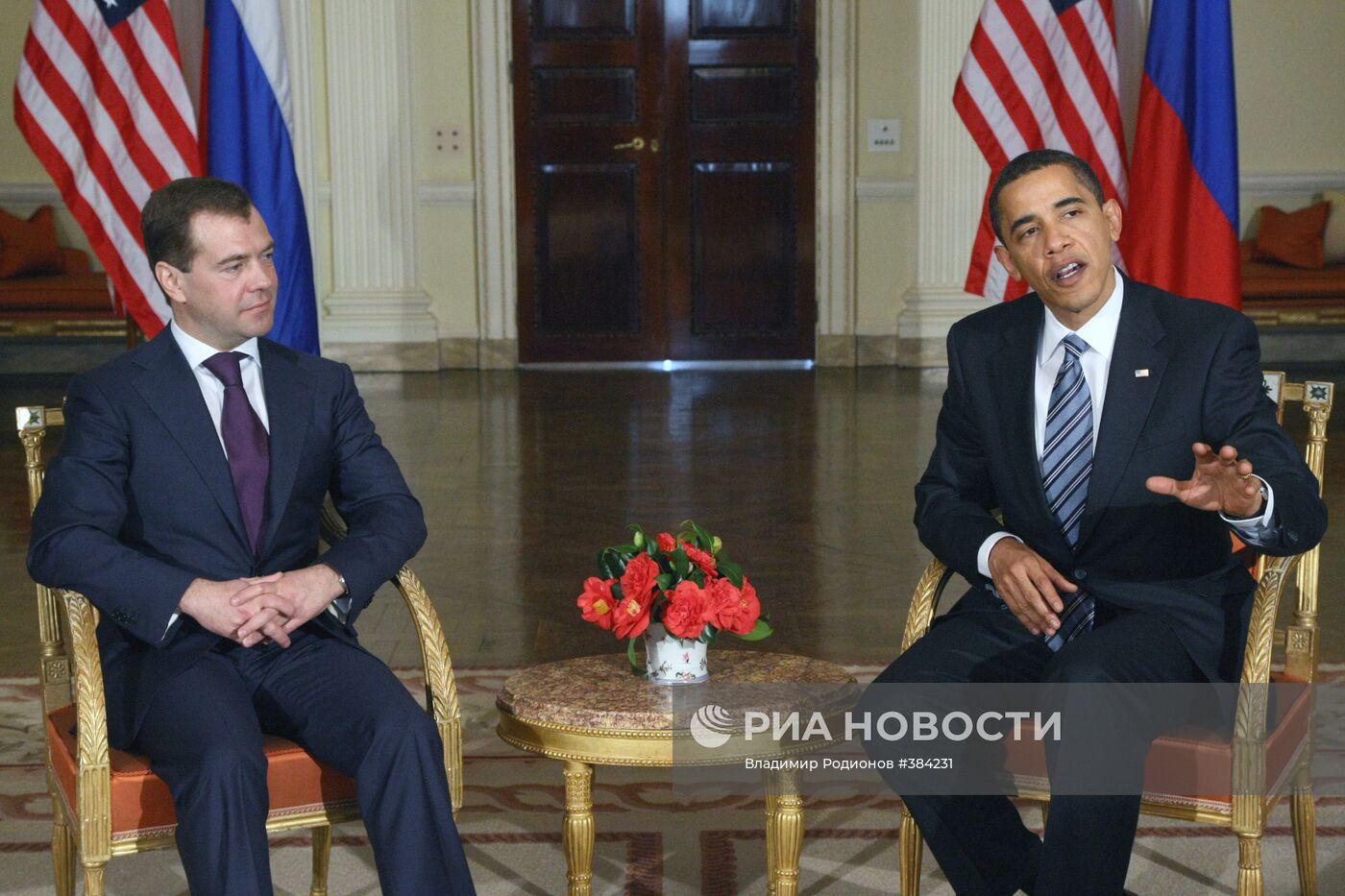Встреча президента России Д. Медведева и президента США Б. Обамы