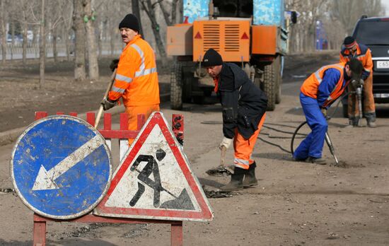 Весенний ремонт автодорог