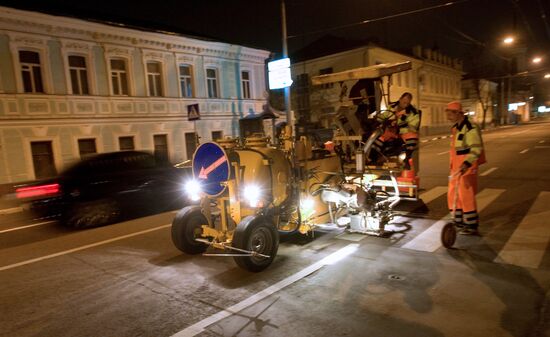 Обновление дорожной разметки в Москве