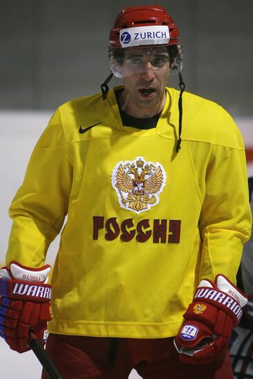 Тренировка сборной России по хоккею в рамках ЧМ-2009