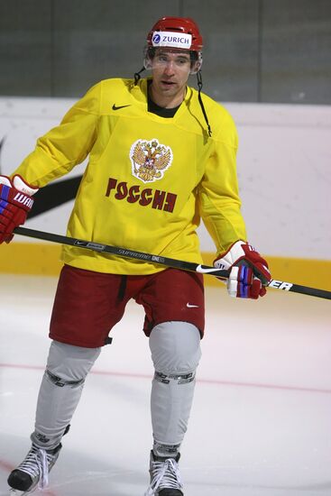 Тренировка сборной России по хоккею в рамках ЧМ-2009