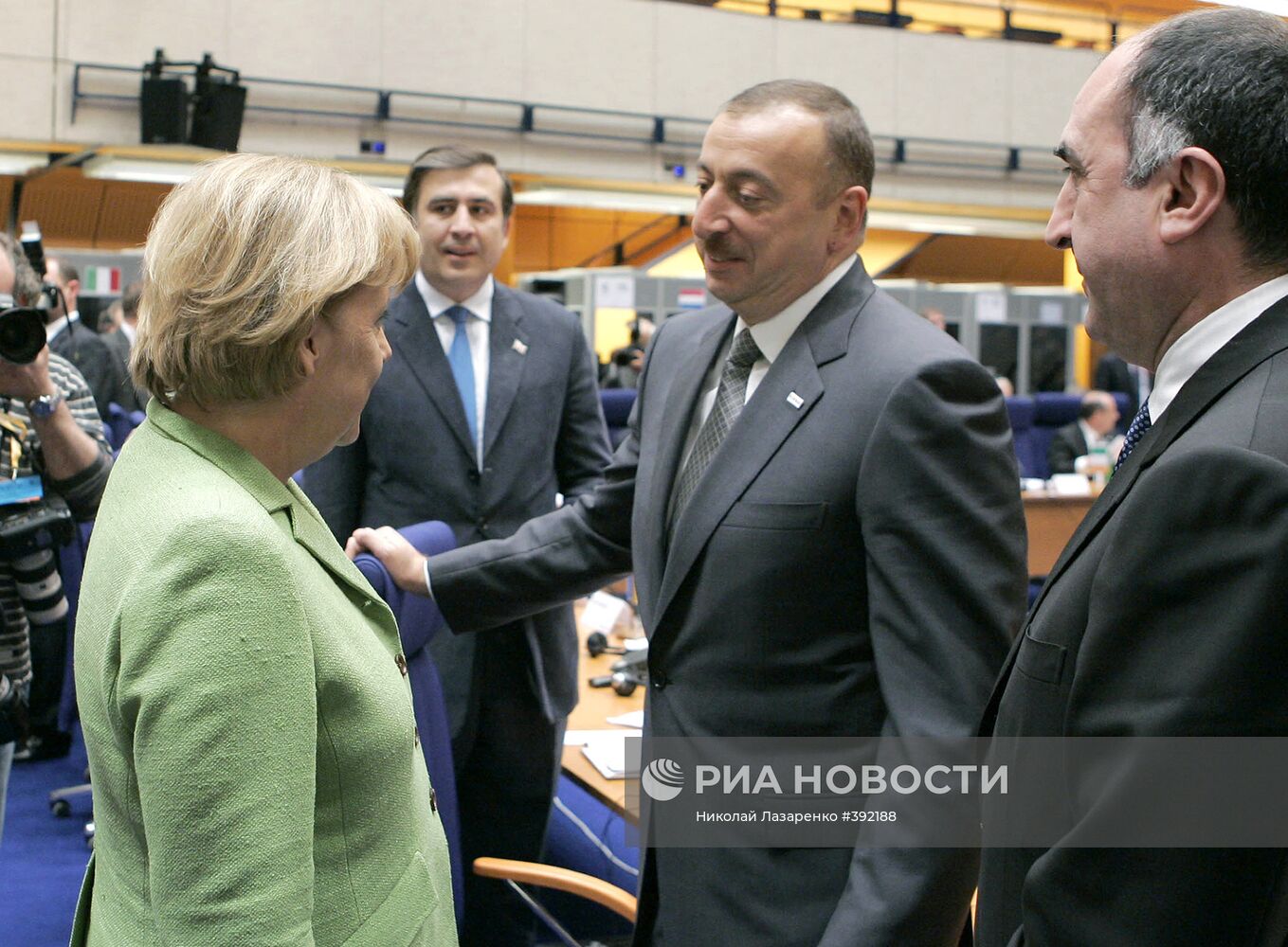 Ангела Меркель, Михаил Саакашвили и Ильхам Алиев