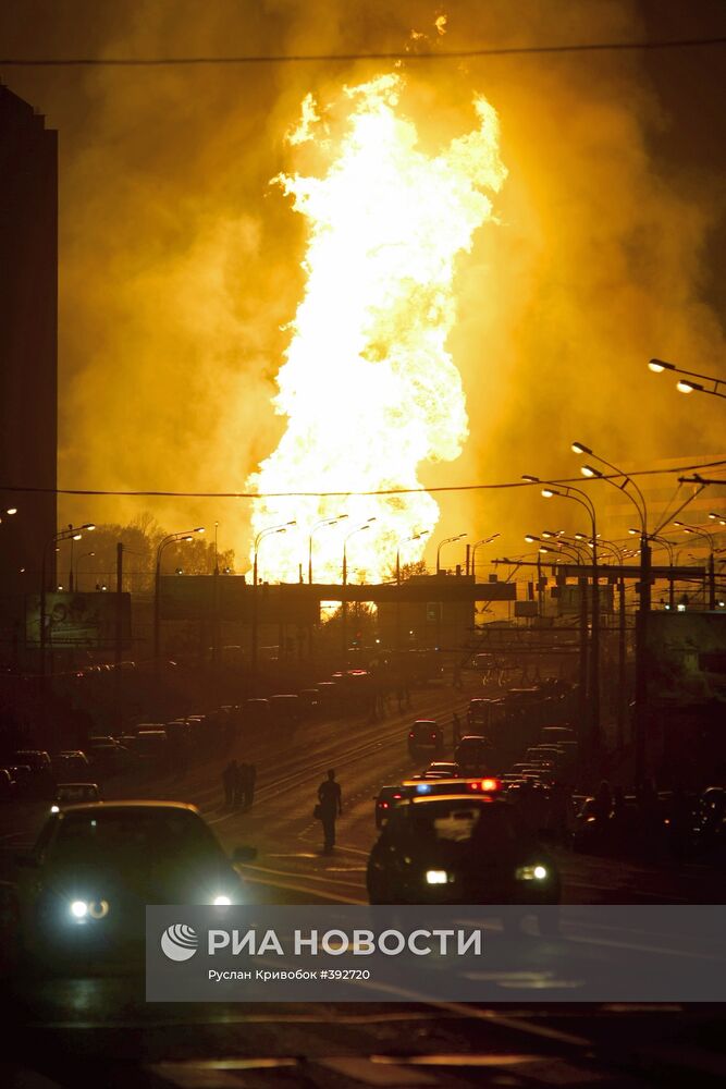 Взрыв газопровода в Москве