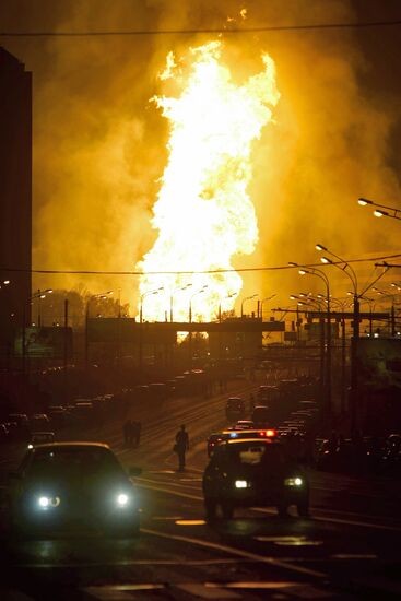 Взрыв газопровода в Москве