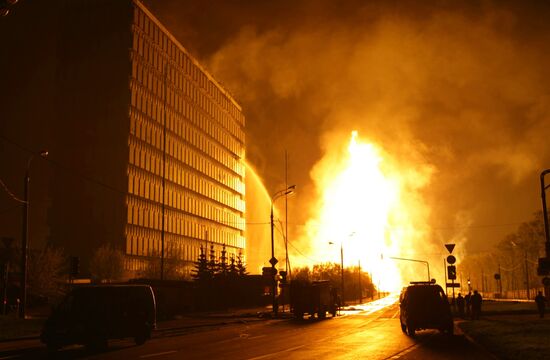 Взрыв газопровода в Москве