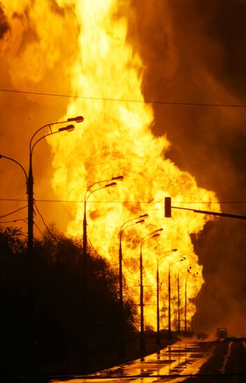 Взрыв газопровода в Москве