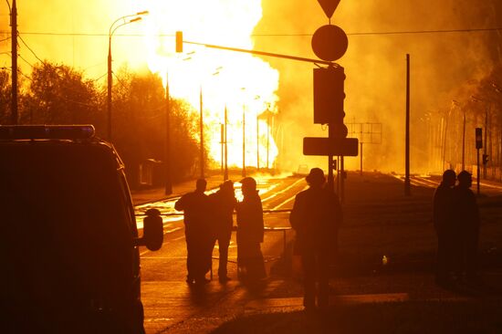 Взрыв газопровода в Москве