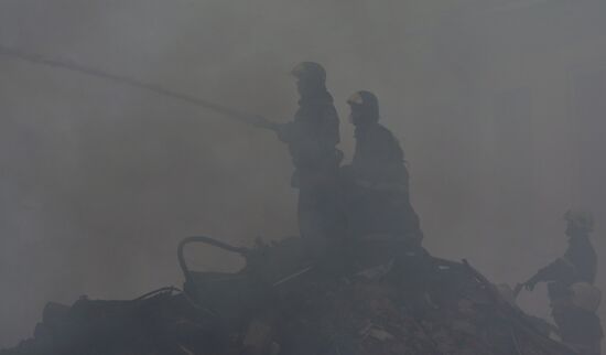 Пожар в игровом развлекательном центре на Смоленской площади