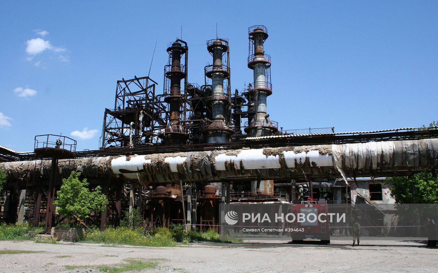 Последствия пожара на каучуковом заводе "Наирит" в Ереване