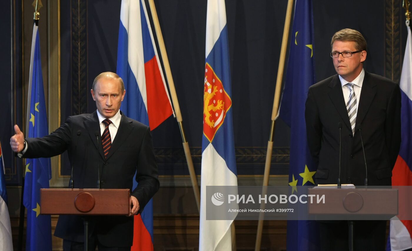 Пресс-конференция В. Путина и М. Ванханена