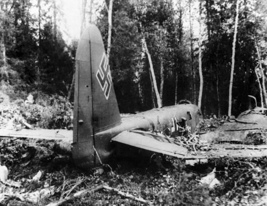 Немецкий бомбардировщик, сбитый в районе станции Кандалакша