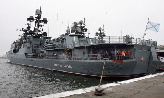 Проводы отряда кораблей Тихоокеанского флота РФ в Аденский залив