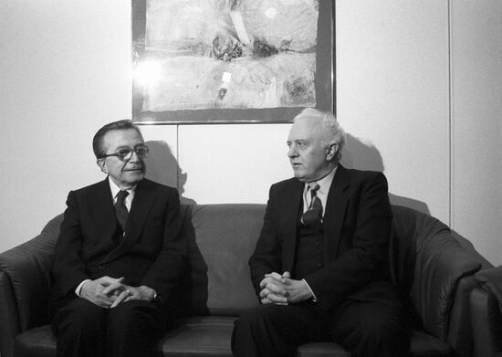 Министры иностранных дел СССР Э.Шеварднадзе и Италии Д.Андреотти