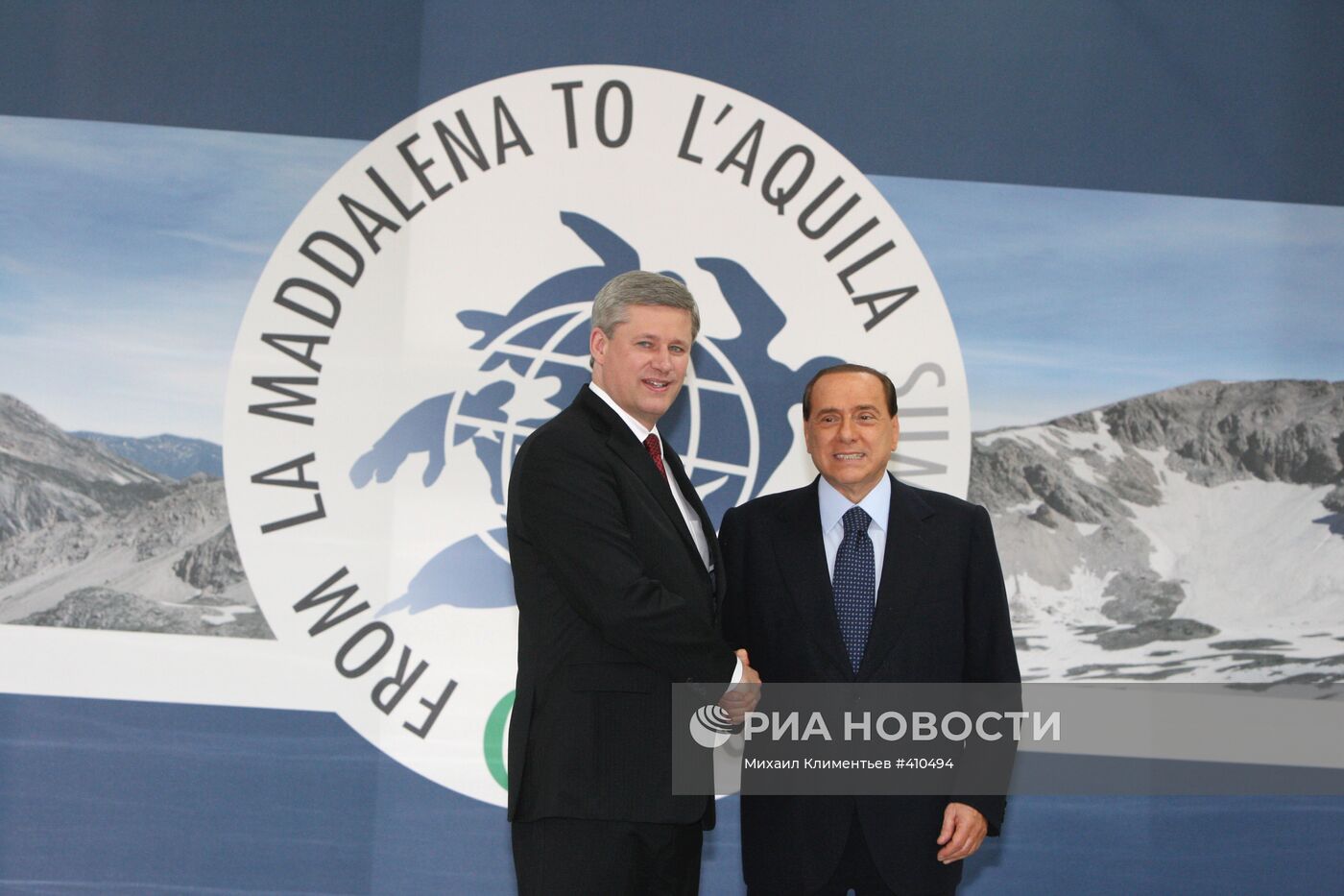 Стивен Харпер и С.Берлускони на саммите "большой восьмерки"-2009