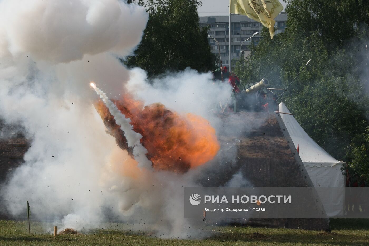 Реконструкция Полтавского сражения в Коломенском